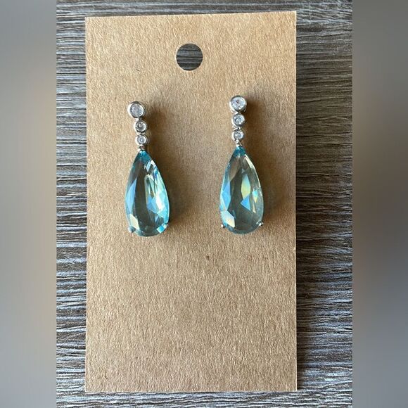 BlueāstoneādropāearringsāA76 - Picture 2 of 4